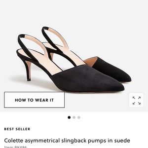 NWT J. Crew slingback black heels